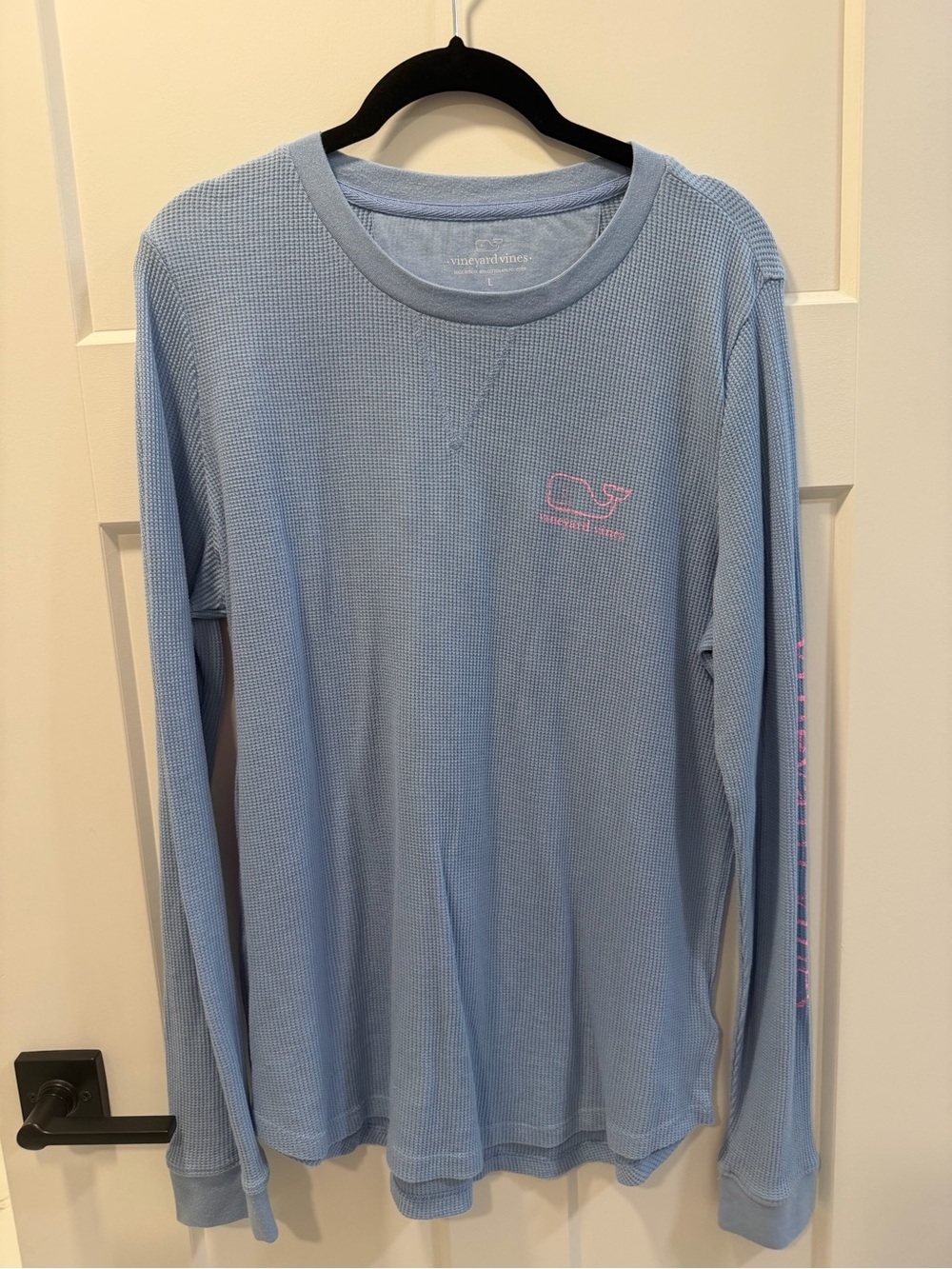 Vineyard Vines Boys' Long-Sleeve Waffle Crew in Light Blue